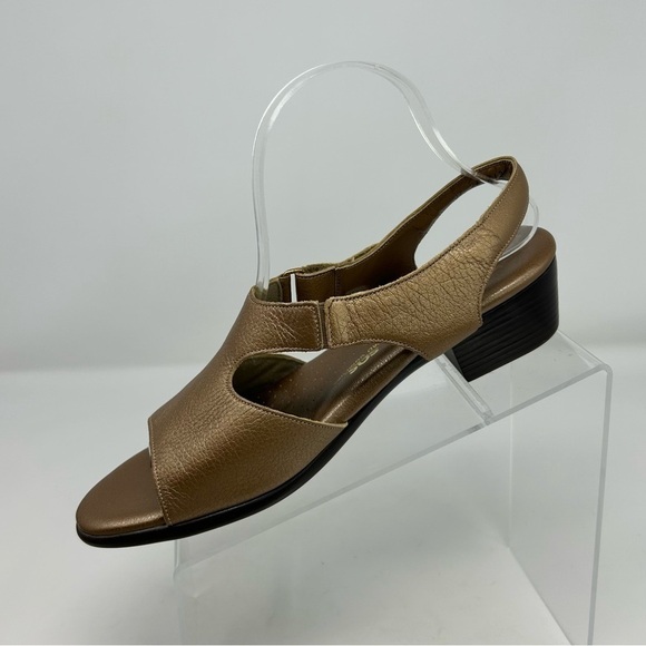 Sas Tripad Comfort Gold Bronze Metallic Leather Slingback Sandals Size 10 N - Picture 3 of 13